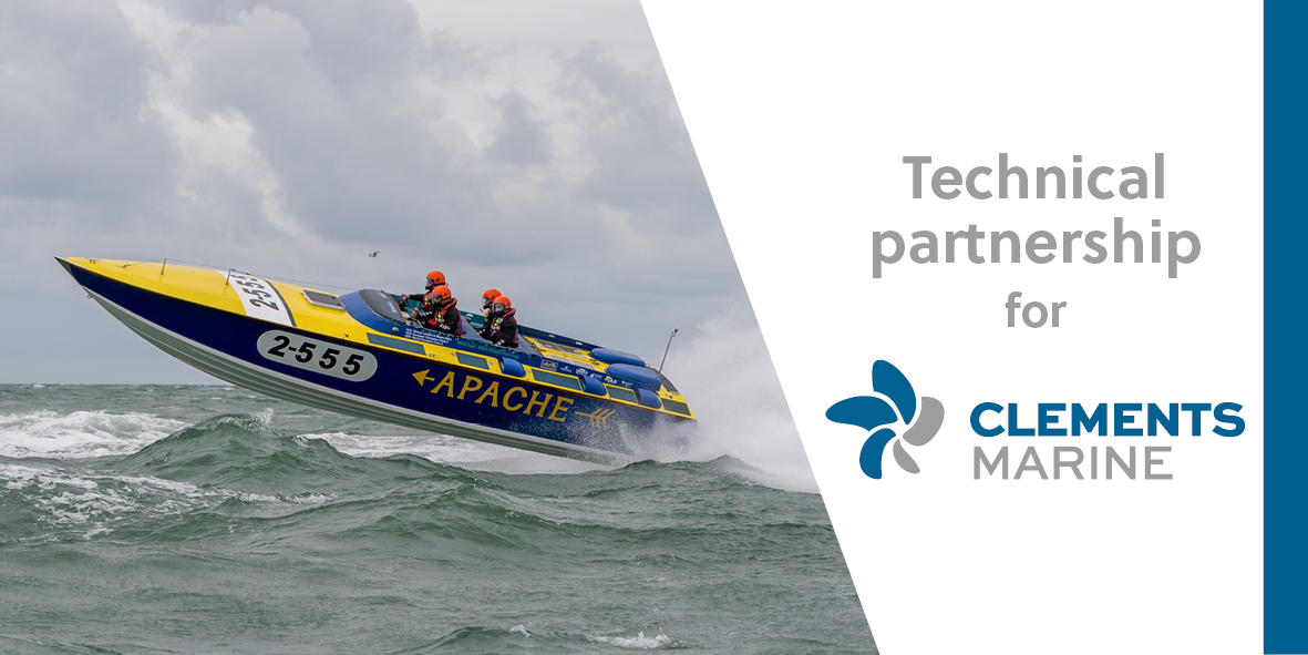 Technical partnership for Clements Marine with Apache Offshore Powerboat Racing Team